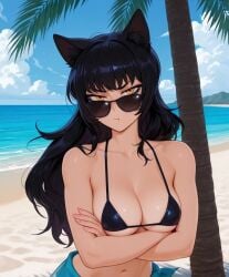 1girls ai_generated blake_belladonna rwby shiny_hair shiny_skin solo solo_female tagme