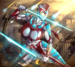 breasts female janus_jammy sword swords ultraman_(franchise) weapon