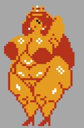 1girls arms_behind_back arms_up bbw chubby chubby_belly chubby_female crown digital_drawing_(artwork) digital_media_(artwork) earrings gabessecretcave gray_background grey_background heels_only jpeg naked naked_female no_background nude nude_female one_eye_covered one_eye_visible princess princess_peach princess_toadstool shiny_body shiny_skin simple_background solo solo_female solo_focus sprite_art super_mario_bros. super_mario_bros._(nes)