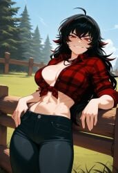 1girls ai_generated raven_branwen rwby shiny_hair shiny_skin solo solo_female tagme