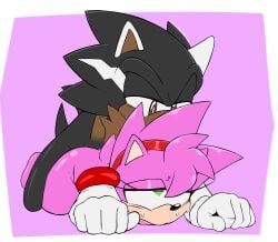 1boy 1boy1girl 1girl amy_rose amy_rose_(fleetway) anthro anthro_on_anthro bangs black_fur brown_eyes doggy_style ears_up fan_character female fleetway_comics gloves green_eyes hedgehog hi_res icydirtball keiph_(b.a._demon) keiph_the_tenrec male male_penetrating_female naked_female neked oc pink_fur red_headband sex sonic_(series) sonic_the_comic sonic_the_hedgehog_(series) sweat sweating tail white_stripes