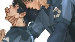 anal anal_sex blue_lock covering covering_mouth cuntboy cuntboy_penetrated dominant_male domination femboy gay gay_anal gay_male gay_sex isagi_yoichi itoshi_rin male male/male male_focus male_penetrated male_penetrating_male offscreen_sex sex_from_behind soccer_uniform submissive submissive_male sweating twink uniform yaoi