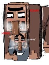 2026 2boys anal_sex colored_sketch doggy_style english_text fanart larger_male lycaonpictus minecraft moaning size_difference smaller_male sweat villager_(minecraft)