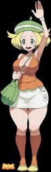 1girls bianca_(pokemon) black_background official_style pokemon pokemon_bw projectwetroid tagme