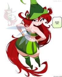 andy_hero betilla_(rayman) big_ass fairy fairy_wings hands_on_hips huge_ass long_hair looking_back red_hair tagme text text_box very_long_hair