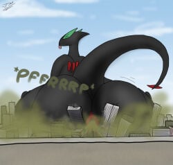 ambiguous_gender anus big_butt building butt butt_crush city cloud digital_media_(artwork) fart fart_cloud fart_fetish generation_2_pokemon hi_res legendary_pokemon lugia macro nintendo nude pokemon pokemon_(species) size_difference sky smile solo sparktra12 tail text tongue