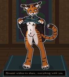 ahnassi anthro breasts furry khajiit nude pixelvibri pussy the_elder_scrolls wet_pussy