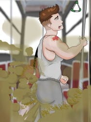 clothed clothing fart fart_cloud fart_everywhere fart_fetish farting farts gay human human_male human_only kinkhero original_character solo solo_focus solo_male