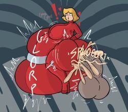 1girls 2d ahe_gao anal anal_insertion anal_orgasm anal_penetration anal_sex anon anonymous_penis back_view belt big_ass big_balls big_belly big_breasts big_penis blonde_hair blue_eyes bodysuit clothed clothed_female clothed_sex clover_(totally_spies) cum cum_in_ass cum_inside cumflated cumflated_belly cumflation english_text exclamation_point eyes_rolling_back female female_focus floating_penis from_behind gigantic_belly grey_penis guavagrunt heart heels huge_ass huge_balls huge_belly huge_breasts huge_cock indoors nipples_visible_through_clothing o_face open_mouth orgasm_face penetration red_outfit sex_through_clothes sfx simple_background squatting standing text thick_thighs thighs totally_spies veiny_penis writing