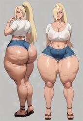 1girl 1girls ai_generated ass big_ass big_breasts big_butt blonde_hair boruto:_naruto_next_generations bottom_heavy breasts bubble_ass bubble_butt cellulite cleavage crop_top curvaceous curvy curvy_figure denim_shorts fat_ass feet female hips ino_yamanaka long_hair mature mature_female musk musk_clouds naruto naruto_(series) oiled oiled_skin pawg pawg_build perfect_ass ponytail sandals sexy sexy_ass sexy_body sexy_female shorts sweat taiga20 thicc thicc_ass thicc_thighs thick thick_ass thick_thighs voluptuous voluptuous_female wet wide_ass