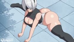 1boy 1girls 2d 2d_(artwork) animated ass backside big_ass big_breasts blindfold blindfolded breasts bubble_ass bubble_butt chloeangelva completely_nude female female_on_top huge_ass male naked naked_female naked_male nier:_automata nier_(series) nude nude_female penetration penis penis_in_pussy pussy solo solo_female splits squishsuccubus superbusty tagme thick_thighs thighhighs thighs unseen_male vaginal_penetration vaginal_sex video white_hair yorha_2b yorha_9s