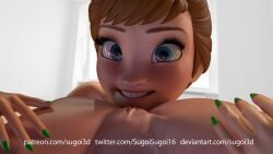 2girls 3d anna_(frozen) cunnilingus disney eating_pussy elsa_(frozen) female_only frozen_(film) green_nail_polish incest pussy sisters sugoi3d yuri