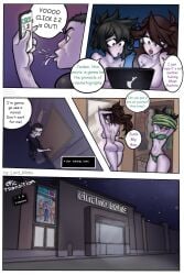 bra changing changing_clothes comic dialogue electronics female green_bra green_panties human jaiden jaiden_animations jaidenanimations joke lord_moku movie_theater nude panties sans scribblejuice tagme youtube youtuber