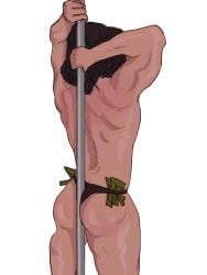 1male aizawa_shouta ass black_hair bottomless eraserhead male_only mature_male money muscular_male my_hero_academia pole_between_ass pole_dancing shouta_aizawa solo_male stripper wow9bro wow_bro_(artist)