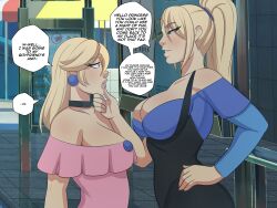 2d 2girls big_breasts bimbo bisexual bisexual_(female) blonde_hair breasts deckman eye_contact female female_focus female_only femdom femsub hips homosexual hourglass_figure huge_ass huge_breasts huge_butt imminent_sex lesbian mario_(series) metroid mrdeck multiple_girls nintendo princess_peach samus_aran seduction seductive_eyes seductive_gaze shy stare stealing_girlfriend super_smash_bros. thick_thighs thighhighs thighs wide_hips yuri