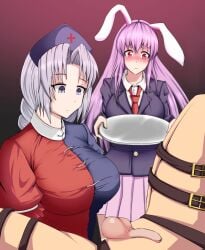 animated castration cock_and_ball_torture eirin_yagokoro femdom genital_mutilation horror penis punishment reisen_udongein_inaba surgery testicles torture touhou yumusiusu