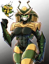 abs big_breasts breasts evil_smile female_only my_life_as_a_teenage_robot nipple_bulge nipples_outside queen_vexus robot sharp_teeth supervillainess thick thick_thighs vexus zzzhodazzz