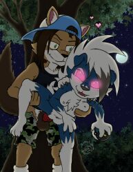 anthro anthrofied breasts canid canine canis clitoris clothed clothing digital_media_(artwork) domestic_dog duo female female_penetrated forest from_behind_position genitals glowing glowing_eyes h.w.t._studios heart low-angle_view lycanroc male male/female male_penetrating male_penetrating_female mammal midnight_lycanroc moon neversoft night nintendo nipples nude outside penetration penile penile_penetration penis_in_pussy plant pokémon_(species) pokemon public pussy rj_oakes sex story trainer tree vaginal_penetration vaginal_penetration video_games were wolfie66d young