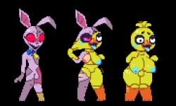 5:3 absurd_res anthro bimbo bimbofication bulge caimbra12 chica_(fnaf) clothing female five_nights_at_freddy's five_nights_at_freddy's:_security_breach fti_transformation futanari futanari_transformation goo_transformation hi_res human intersex mammal mind_control rubber scottgames solo tagme torn_clothing transformation vanny_(fnaf) video_games