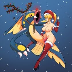 alcohol antlers beauty_mark bells belly_button big_breasts big_penis blonde_hair blue_eyes champagne_glass christmas christmas_lights christmas_outfit crossover eelektross egg_nog exposed_breasts exposed_pussy gloves heels jingle_bell metroid nintendo nipples nude nude_female penetration penis pokémon_(species) pokemon pokephilia ponytail pussy red_eyes red_gloves red_nose red_thighhighs riding riding_penis rkzero10 samus_aran santa_hat snow stockings taller_girl thick_thighs thighhigh_stockings thighs tomboy