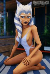 1girls 3d 3d_(artwork) abs ahsoka_tano airress3d_(3d-modeller) alien alien_girl alternate_costume ass athletic_female blender blender_(software) chilling curvy eye_contact fit fit_female gladionanimated hands_on_thighs kneeling lekku looking_at_viewer montrals orange_body orange_skin petite sideboob small_breasts solo solo_female solo_focus star_wars swimsuit swimwear text the_clone_wars:_season_seven thick_thighs thighs togruta