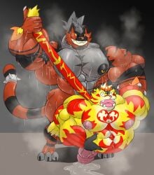 abs balls biceps bodybuilder flare_incineroar furry gay hyper hyper_balls hyper_genitalia hyper_muscles hyper_penis hyper_testicles incineroar male male_focus male_only muscles muscular muscular_arms muscular_ass muscular_back muscular_legs muscular_male muscular_thighs nipples pecs penis pokemon testicles veins veiny_penis