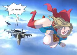 ass breasts dc phobos plane sky supergirl