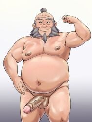 avatar_the_last_airbender beard belly boner colored daichi_akimichi erection human iroh male male_only mature_male nude penis solo