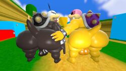 3d_(artwork) anthro anthro_only anus ass ass_up backsack balls big_butt bottomless bowser bracelet bracelet_only butt_focus clothed clothing dragon duo duo_focus eye_contact genitals group hi_res huge_butt jewelry koopa koopaling looking_at_another male male_focus male_only mario_(series) morton_koopa_jr. nintendo nude overweight overweight_male penis rear_view reptile roy_koopa scalie sfm slightly_chubby source_filmmaker super_mario_bros. tecbuttlovefa thick_thighs turtle video_games wide_hips