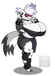 anthro anthrofied big_breasts breasts female fur furry furry_only galarian_zigzagoon hi_res huge_breasts large_breasts mklancer00 nintendo pokémon_(species) pokemon pokemon_ss regional_form_(pokémon) standing tagme tail thick_thighs zigzagoon