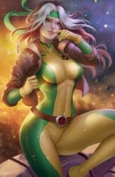 1girls anna_marie female female_only fully_clothed marvel nopeys pinup rogue_(x-men) solo x-men