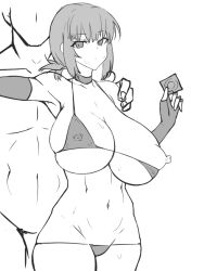 1boy 1girls bikini braid braided_hair braided_ponytail choker condom condom_wrapper dd_(artist) emotionless empty_eyes erect_nipples expressionless fate/grand_order fate_(series) female femsub florence_nightingale_(fate) gloves hypnosis implied_fellatio implied_oral looking_at_viewer male maledom micro_bikini midriff mind_control monochrome navel netorare nipples opera_gloves oral pink_hair ponytail pubic_hair red_eyes stray_pubic_hair swimsuit thick_thighs thighs wide_hips