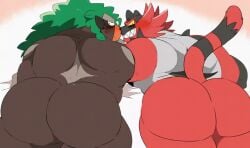 2boys animated anthro anthro_only ass ass_focus ass_to_ass bara bara_ass barazoku big_ass big_ass_(male) big_butt black_fur blush brown_fur bubble_ass bubble_butt dumptruck_ass dumptruck_butt fat_ass fat_butt furry gif green_fur grey_fur heart hearts huge_ass huge_butt hyaku_(artist) incineroar large_ass large_butt laying_on_stomach looking_back male male/male male_only massive_ass massive_butt multiple_boys muscles muscular muscular_male no_humans plump_ass plump_butt pokemon pokemon_(species) pokemon_only red_fur rillaboom round_ass round_butt sharp_teeth showing_teeth smile smiling tail teeth thick_ass thick_butt