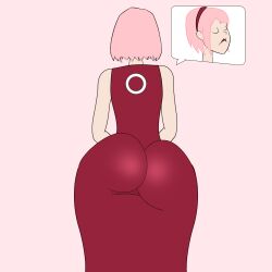 1girls 2d animated animated_gif ass ass_jiggle big_ass cdeko closed_eyes clothing dress dress_inside_ass female female_only forehead_jewel fully_clothed gif hairband lipstick naruto naruto_shippuden pink_hair rear_view red_dress sakura_haruno shounen_jump solo walking