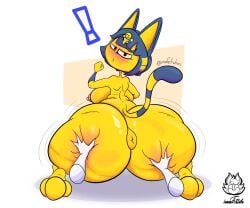 animal_crossing ankha anthro ass big_(disambiguation) domestic_cat egyptian felid feline felis female hi_res hyper imafetish mammal nintendo solo video_games