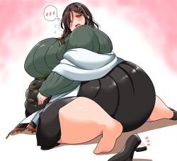 1girls 2020 ass bbw breasts brown_hair female female_focus huge_ass huge_breasts kurocaze looking_back morbidly_obese nijisanji obese obese_female orange_eyes overweight overweight_female shirayuki_tomoe solo solo_female solo_focus thick_thighs thighs virtual_youtuber