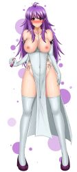 deuzlul dress eyelashes first_porn_of_character high_school_dxd ingvild_leviathan large_breasts long_gloves long_hair orange_eyes purple_hair smile thighhighs very_long_hair white_thighhighs