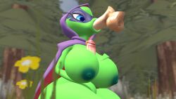 3d 3d_(artwork) animated blowjob cock dick floating_penis green_shadow_(pvz) huge_breasts paizuri peashooter_(pvz) penis plants_vs_zombies plants_vs_zombies:_heroes threesome titfuck titjob