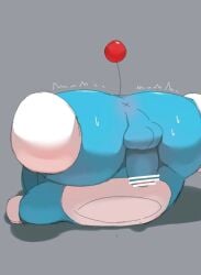 adorable anus ass blue_body blue_skin censored cute doraemon doraemon_(character) feet feline male male_only multimuti red_tail robot solo solo_male white_feet