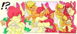 absurd_res animal_genitalia animal_penis apple_bloom_(mlp) applejack_(mlp) big_macintosh_(mlp) blackbewhite2k7 blonde_hair bodily_fluids brother brother_and_sister chest_tuft closed_eyes crotchboobs cum cum_in_pussy cum_inside cutie_mark drooling earth_pony english_text equid equine equine_penis female female/female feral freckles friendship_is_magic genital_fluids genitals hair hasbro hi_res hooves horse incest male male/female mammal my_little_pony nipples open_mouth orange_body penis pony red_body red_hair saliva sex sibling sister sisters sweat text tuft yellow_body