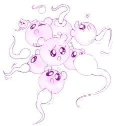 bijou bijou_(hamtaro) cute exed_eyes female hamster hamtaro_(series) heart impregnation multiple_ova ovum ovum_with_face penetration sperm sperm_cell what white_background