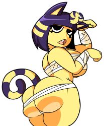 1girls animal_crossing ankha anthro ass ass_focus big_ass breasts female female_only furry huge_ass huge_breasts nintendo solo solo_female superspoe thick_ass thick_thighs wide_hips wraps