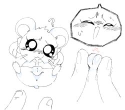 anus bijou bijou_(hamtaro) duo exed_eyes hamtaro_(series) heart human looking_pleasured mouse murid murine pinch pinching_pussy pussy rodent small_pussy squeezing_pussy what