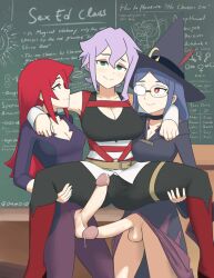 1girls 2futas ahe_gao anal animated balls big_penis bottomless breasts clothed clothing croix_meridies crotchless cum cum_in_ass cum_in_pussy cum_inside cum_on_body cum_on_breasts cum_on_face double_anal double_penetration double_vaginal dual_persona ejaculation erection female futa_on_female futadom futanari gif human light-skinned_female light-skinned_futanari light_skin little_witch_academia mostly_clothed oksandio orgasm partially_clothed penetration penis rolling_eyes sex shiny_chariot slideshow squirting standing standing_sex threesome tongue tongue_out torn_clothes ursula_callistis vaginal vaginal_penetration