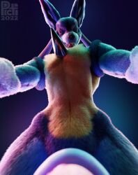 3d absurd_res animal_genitalia anthro blue_body blue_fur chest_spike dreadlocks dude ears_up first_person_view fur fuzzy genitals hair hi_res lucario male male_focus nintendo open_mouth picti pokemon pokemon_(species) pov pov_blowjob sharp_teeth sheath spikes spikes_(anatomy) submissive_pov taker_pov teeth video_games yellow_body yellow_fur