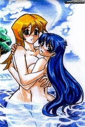 2010 2girls alexis_rhodes ass asuka_tenjoin blair_flannigan blonde_hair blue_hair blush breasts color dated female female_only hug hugging human jadenkaiba long_hair multiple_girls nude saotome_rei shonen_jump shounen_jump shueisha tagme tenjouin_asuka water weekly_shonen_jump weekly_shounen_jump yu-gi-oh! yu-gi-oh!_gx yuri yuu-gi-ou yuu-gi-ou_gx