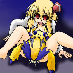 clothes color crossover cum female feral fur galvantula interspecies male nude pokemon rumia sex size_difference straight tagme touhou