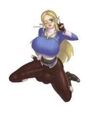 1futa balls big_breasts blonde_hair breasts breath_of_the_wild bulge bulge_down_leg bulge_through_clothing chumbone20 clothed clothing elf_ears erection fully_clothed futa_only futanari horse_penis horsecock horsecock_futanari huge_balls huge_breasts huge_cock humanoid hylian hylian_ears kneeling light-skinned_futanari light_skin long_hair nintendo peace_sign penis penis_under_clothes princess_zelda solo the_legend_of_zelda thick_thighs voluptuous wide_hips zelda_(breath_of_the_wild)