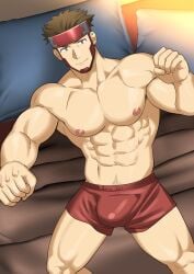 chrome_(bofuri) gay itai_no_wa_iya_nano_de_bougyoryoku_ni_kyokufuri_shitai_to_omoimasu kienbiu male male_only muscle muscles muscular muscular_male yaoi