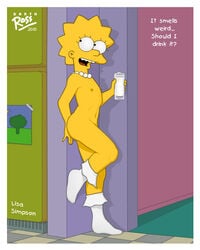 cum cum_in_container cum_in_glass darth_ross female female_only human lisa_simpson solo tagme the_simpsons yellow_body